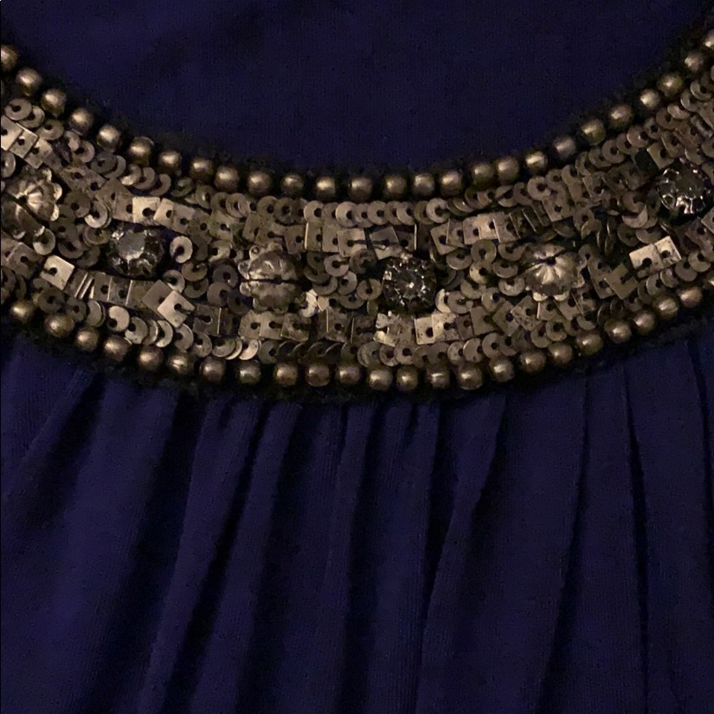 Royal Purple VELVET Brand Embellished Top - Picture 3 of 4